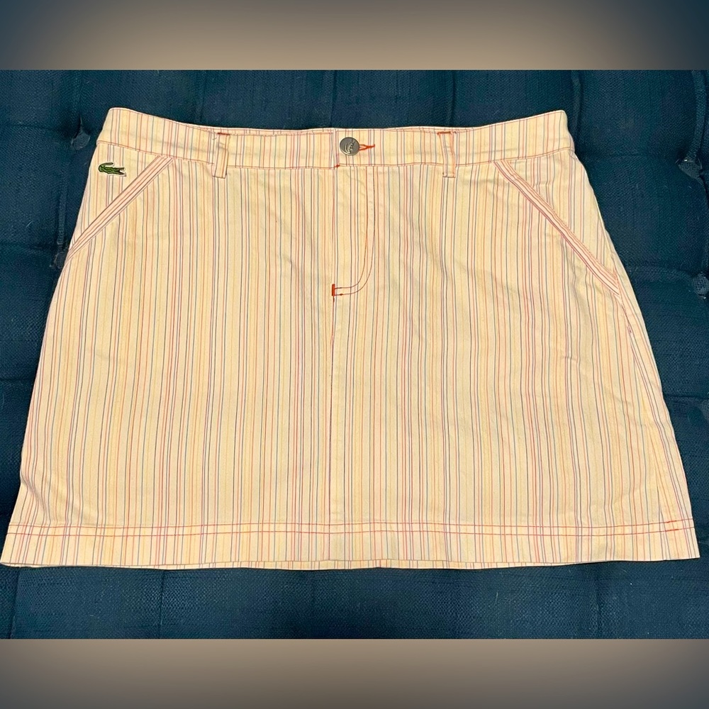 Lacoste stripes mini skirt. Vintage. Size 38 French which is a size 8. Adorable
